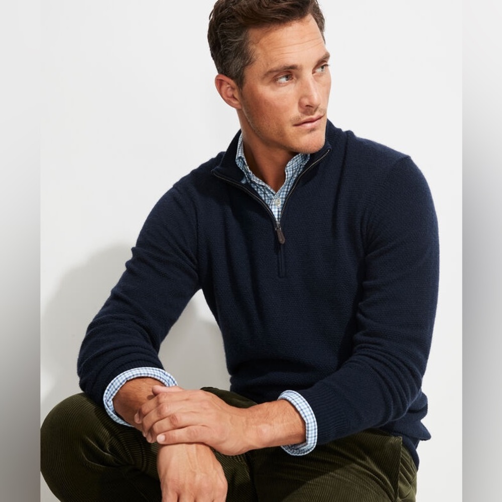 Vineyard Vines Navy Zip-Up Sweater XL